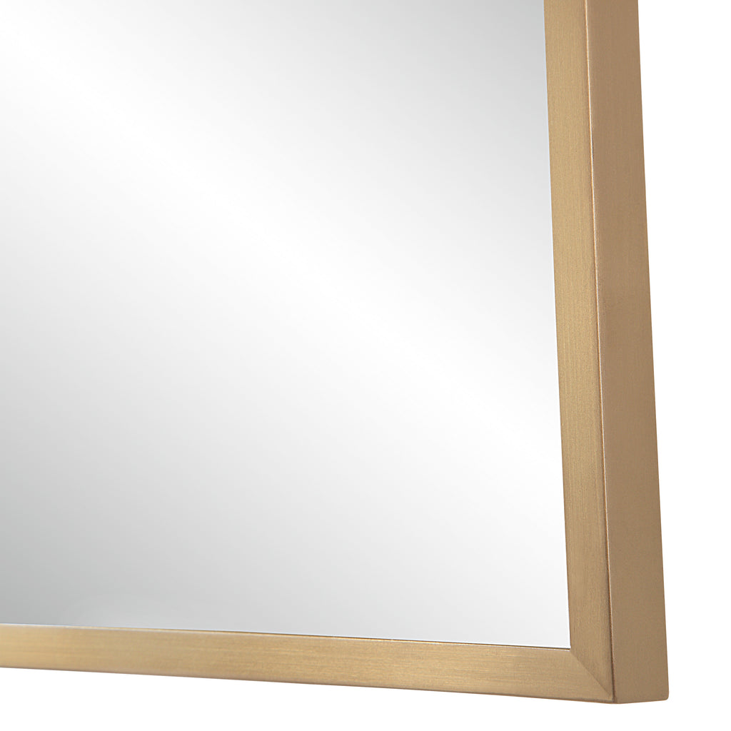 Ariadne 42" Tall Rectangular Mirror, Burnished Brass