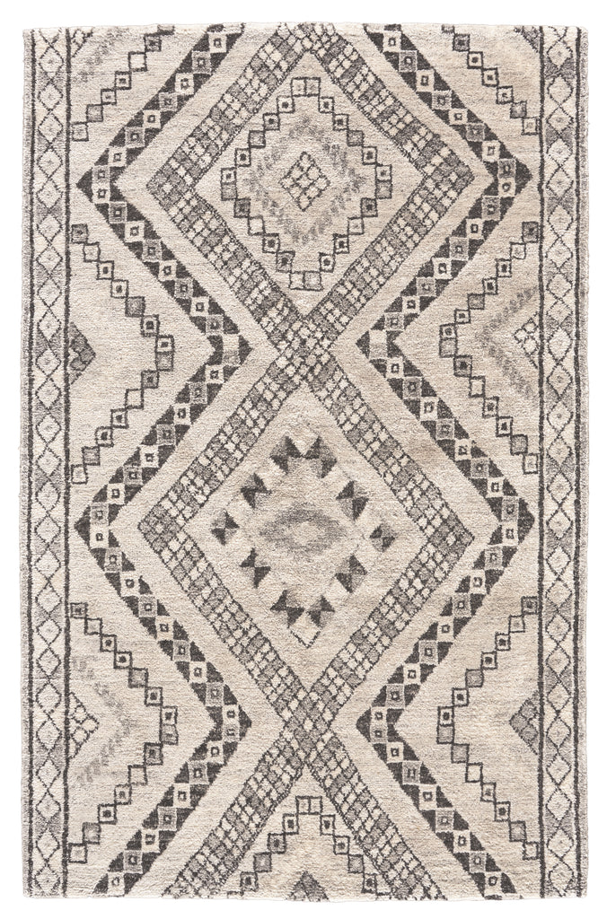 Abytha Transitional Diamond Ivory Gray Area Rug (2' x 3')