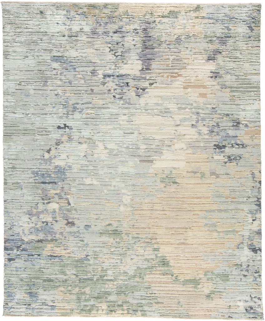 Breel Modern Abstract Ivory Green Gray Area Rug (11'6" x 15')