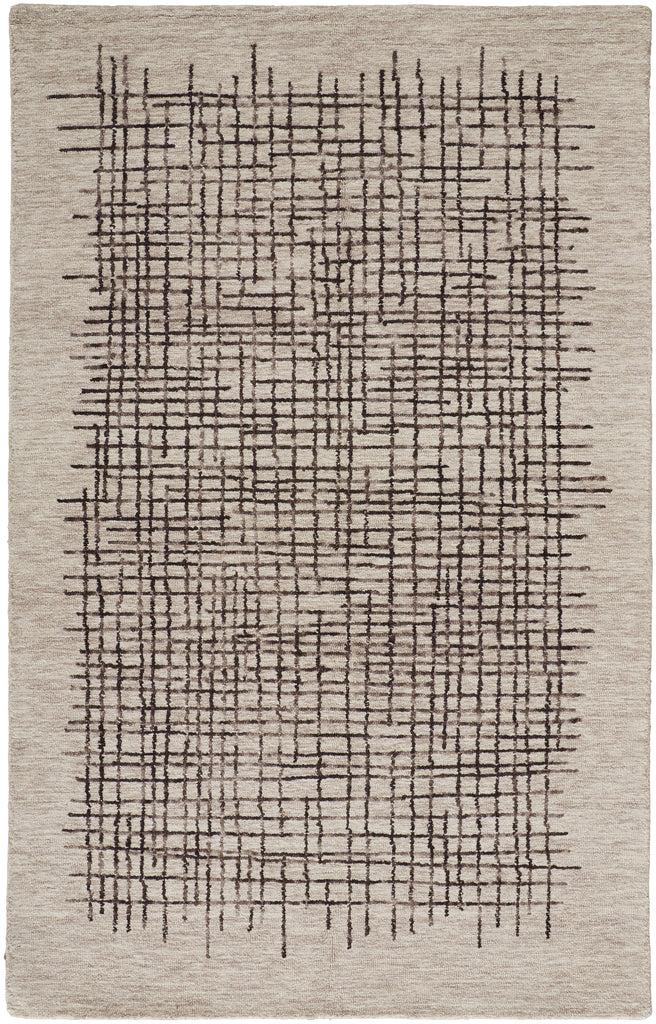 Maddox Transitional Abstract Tan Brown Area Rug (3'6" x 5'6")