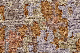 Lor Modern Abstract Brown Ivory Purple Area Rug (9'6" x 13'6")