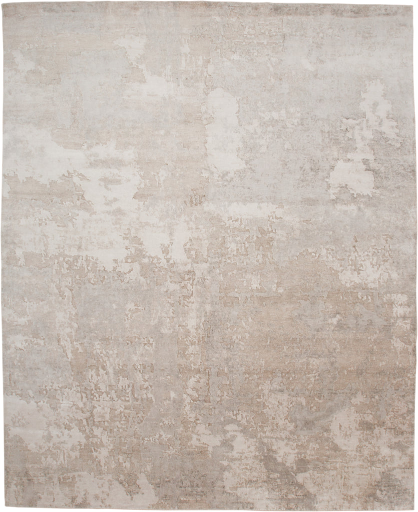 Dyer Modern Distressed Gray Tan Taupe Area Rug (9'6" x 13'6")