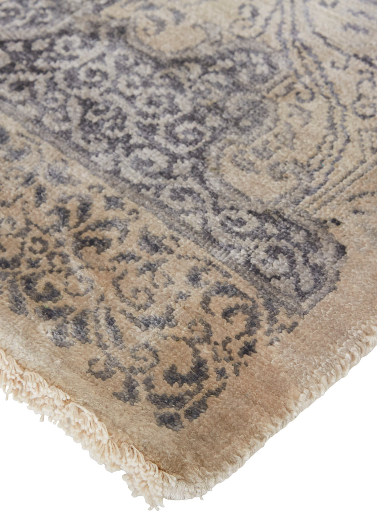 Ouray Traditional Damask Taupe Gray Area Rug (8'6" x 11'6")