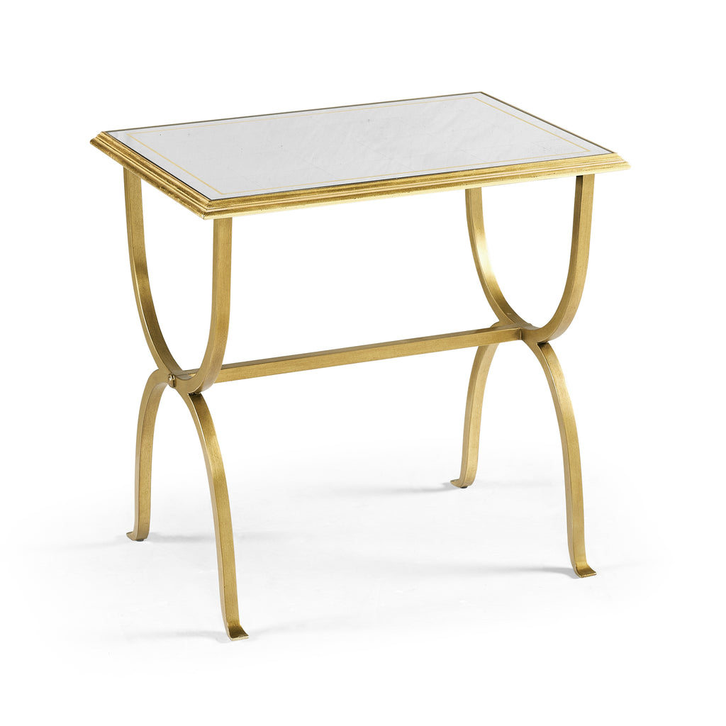 Modern Accents Églomisé & Gilded Iron Side Table