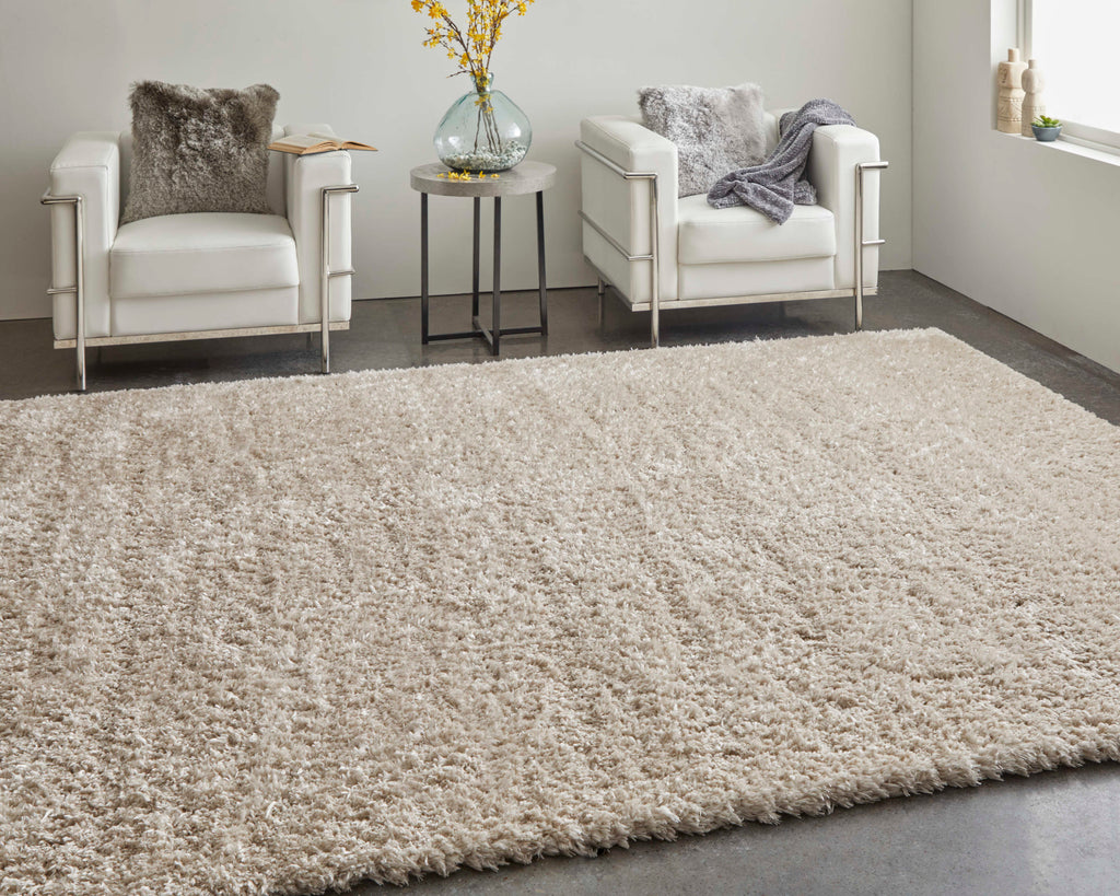 Darian Modern Solid Ivory Area Rug (9' x 12')