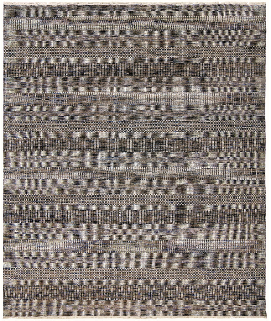 Janson Transitional Stripes Gray Area Rug (9'6" x 13'6")