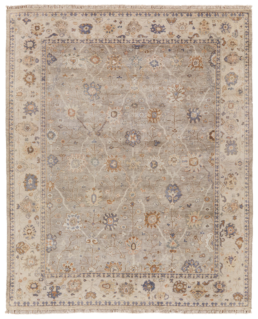 Anders Traditional Oriental Gray Ivory Taupe Area Rug (8'6" x 11'6")