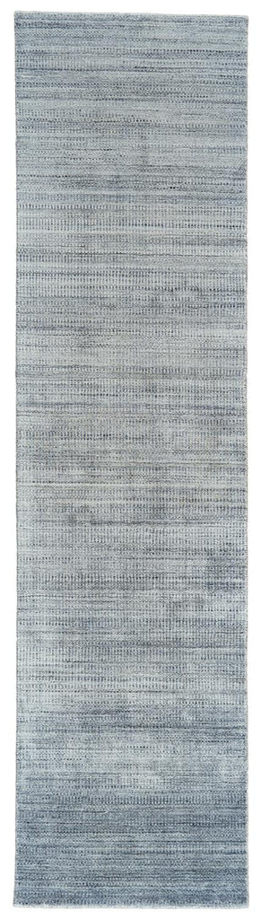 Milan Modern Gradient Ombre Blue Gray Area Rug (2'6" x 10')