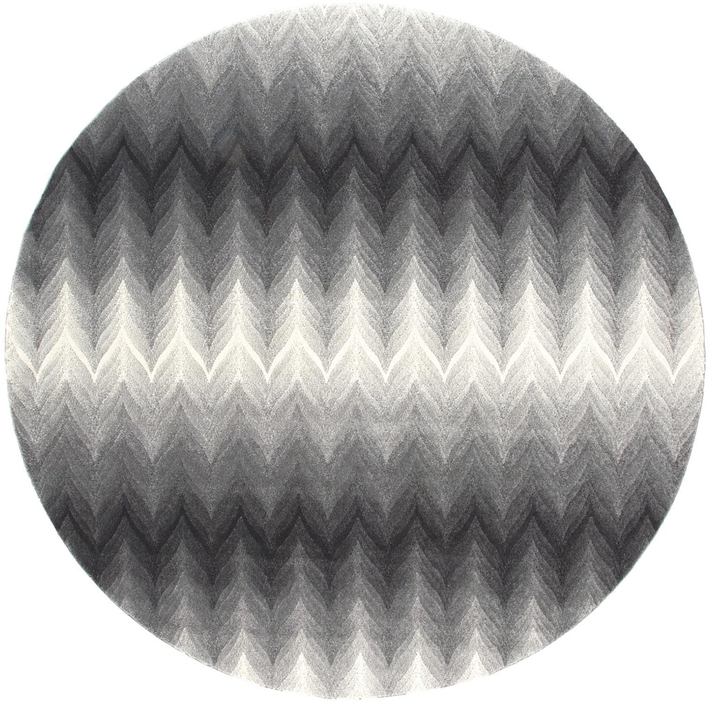 Bleecker Modern Chevron Gray White Area Rug (8' x 8')