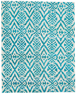 Sattika Traditional Oriental Blue Ivory Area Rug (2' x 3')