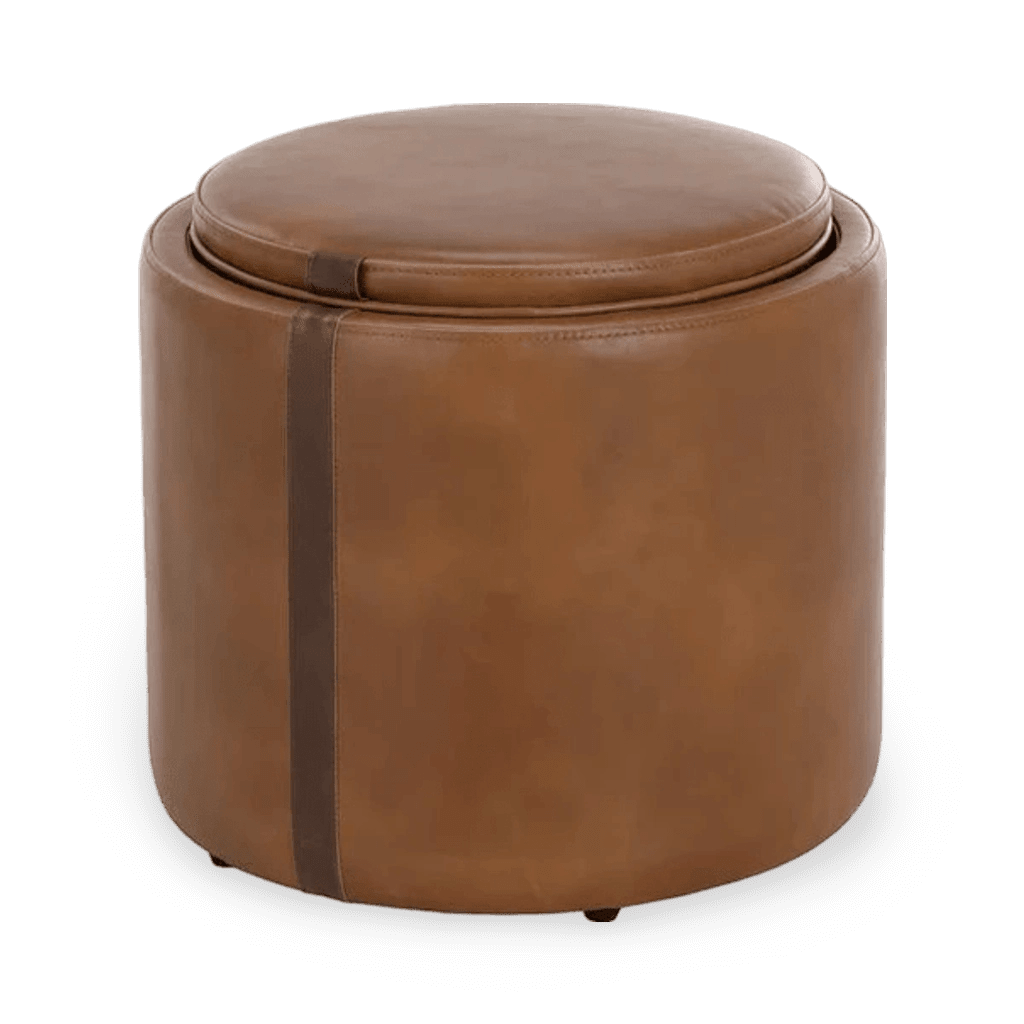 Borelli Storage Ottoman - Tobacco Tan