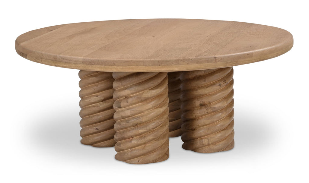 Treccia Round Coffee Table Oak