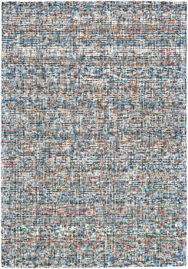 St. Germaine Transitional Abstract Blue Ivory Orange Area Rug (2' x 3')