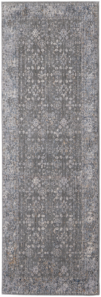 Thackery Transitional Oriental Taupe Gray Orange Area Rug (2'7" x 7'10")