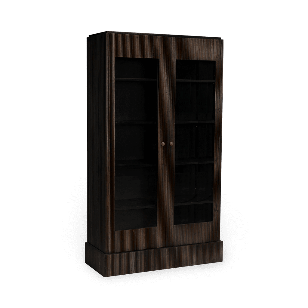 Noho Hutch, Hand Rubbed Black with Light Brown Trim