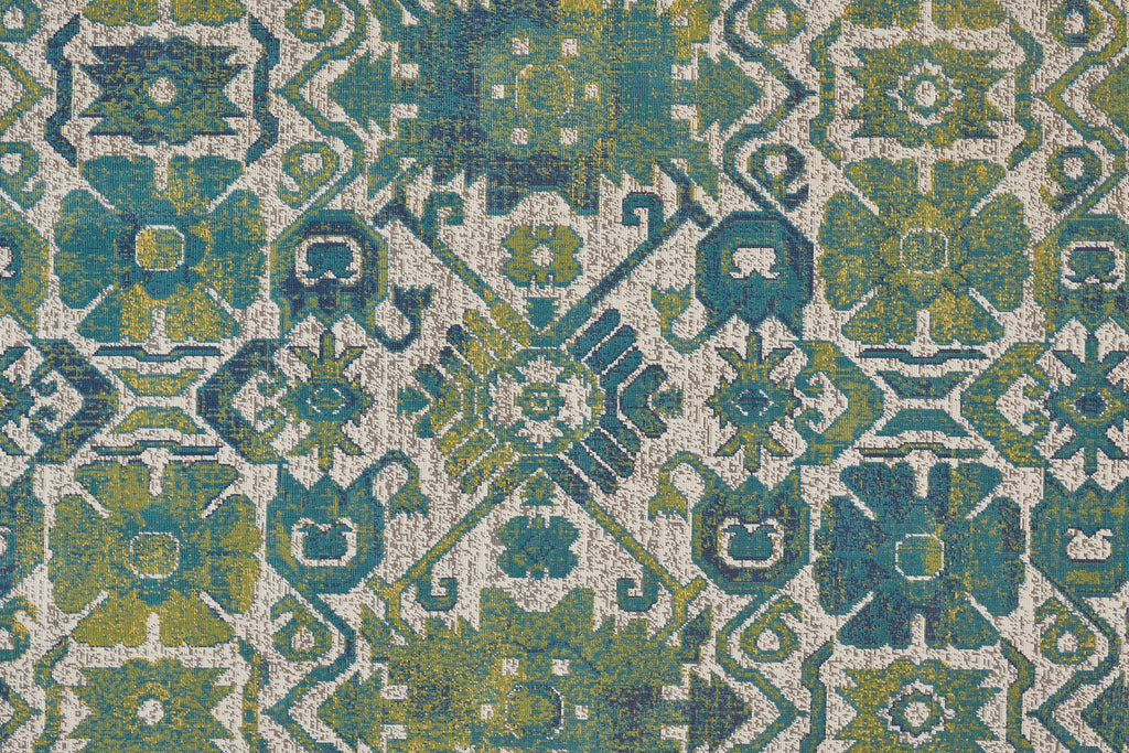 Foster Transitional Oriental Green Blue Area Rug (10' x 13'2")