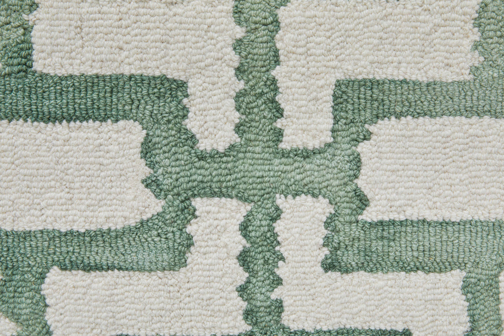 Lorrain Modern Geometric Ivory Green Area Rug (3'6" x 5'6")