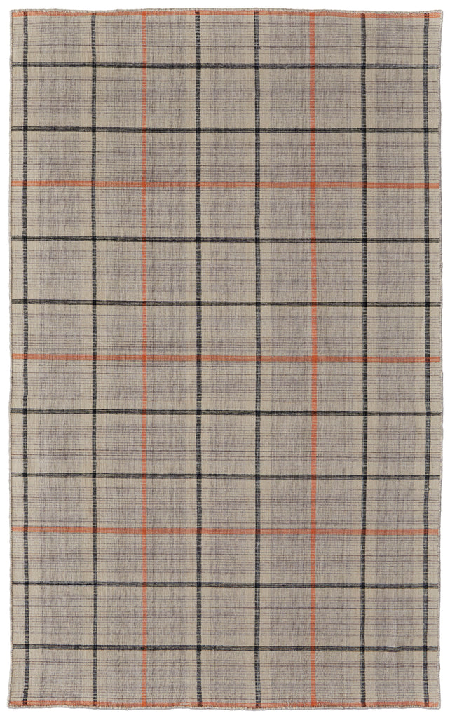 Jemma Transitional Plaid Tan Orange Gray Area Rug (8' x 10')