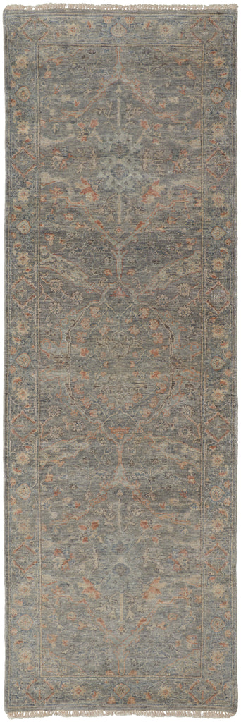 Marabel Traditional Oriental Blue Taupe Red Area Rug (2'6" x 10')