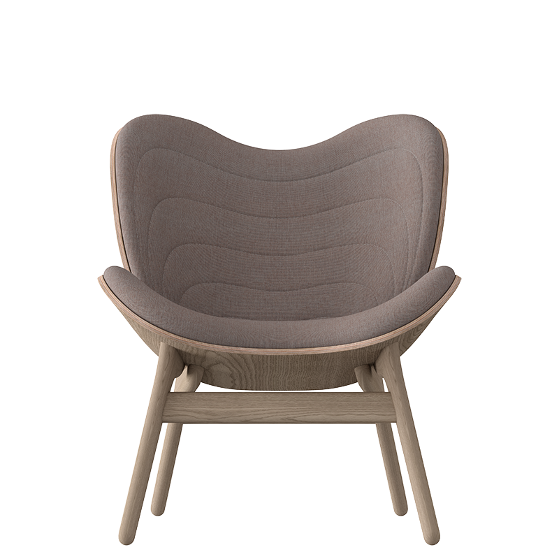 A Conversation Piece Lounge Chair, Oak, Dusty Rose