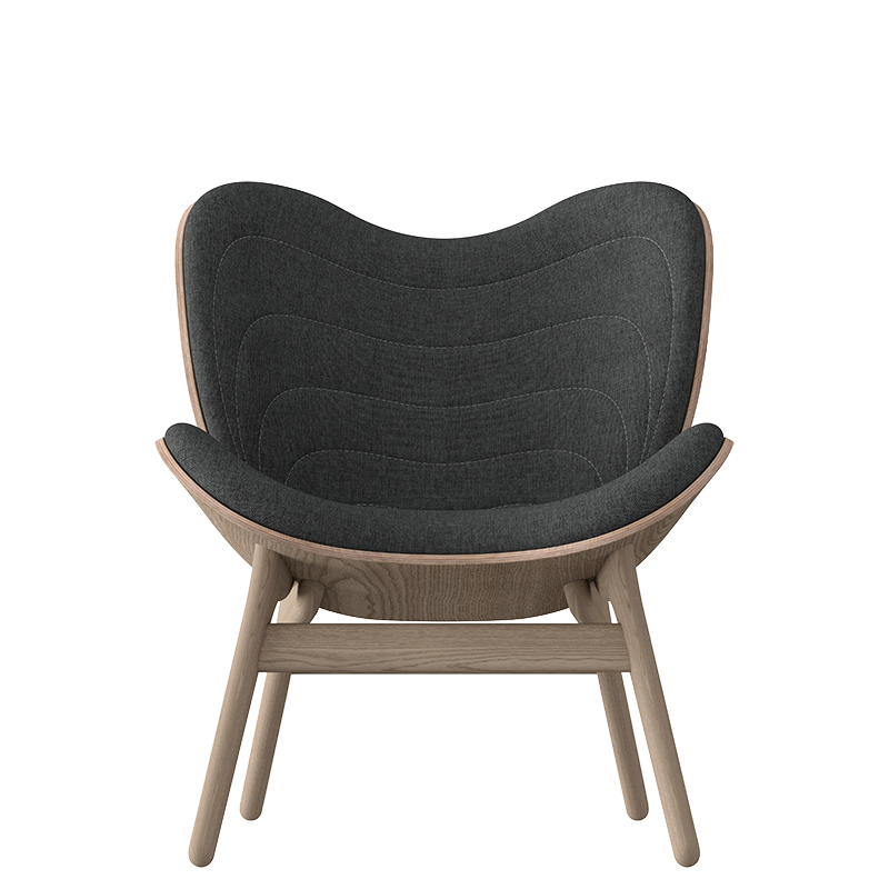 A Conversation Piece Lounge Chair, Oak, Slate Grey