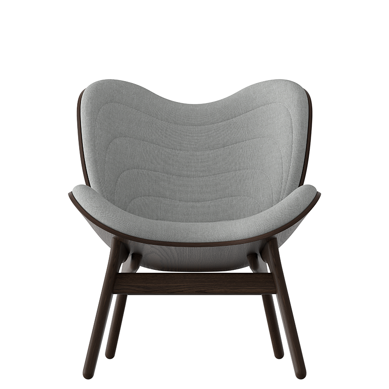 A Conversation Piece Lounge Chair, Dark Oak, Silver Grey
