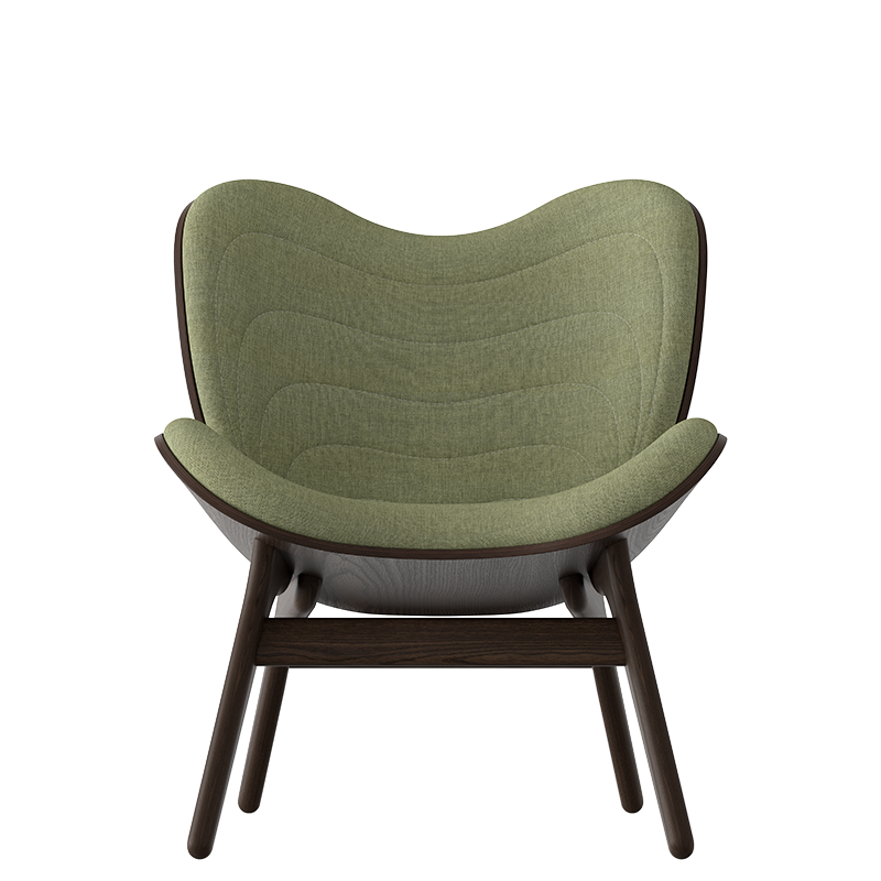 A Conversation Piece Lounge Chair, Dark Oak, Spring Green