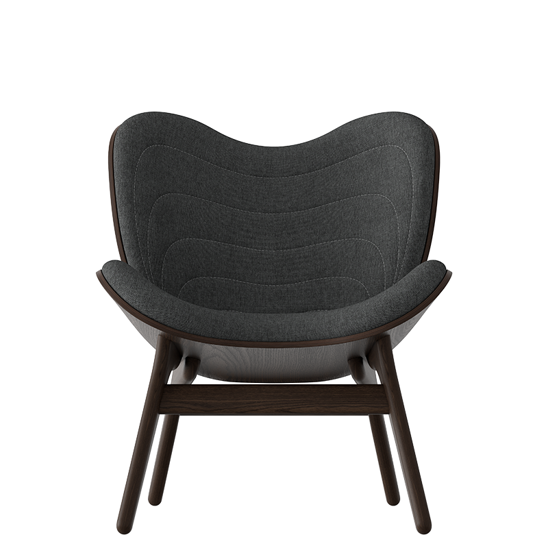A Conversation Piece Lounge Chair, Dark Oak, Slate Grey