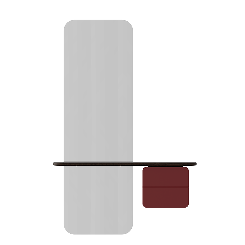 One More Look Mirror, Dark Oak, Petrol Blue
