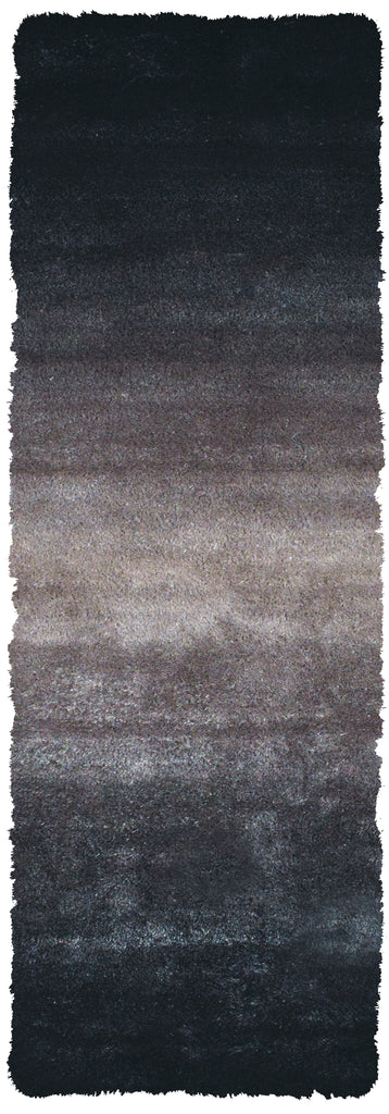 Indochine Modern Gradient Ombre Black Gray Area Rug (2'6" x 6')