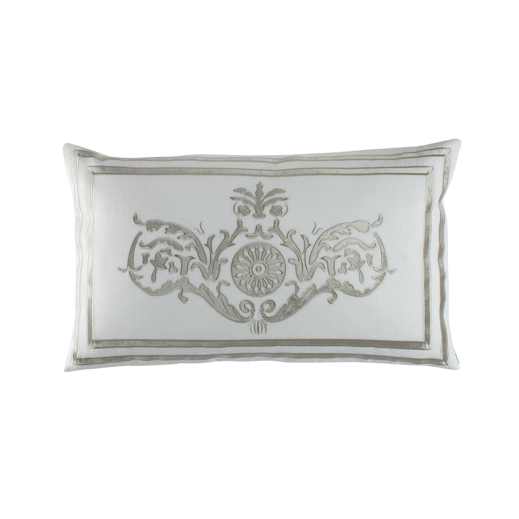 Paris Large Rectangle Pillow White Ice Silver 18X30