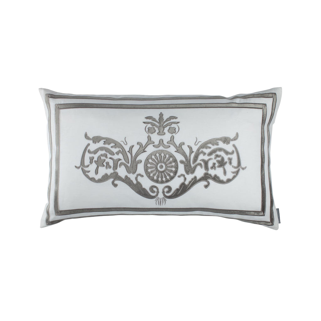 Paris Large Rectangle Pillow White Silver 18X30