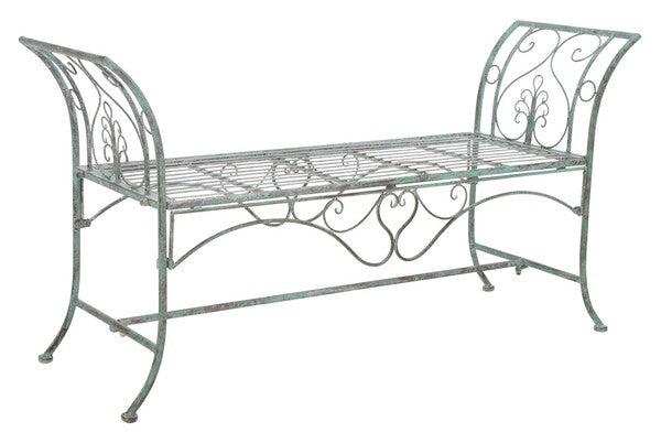 Adina Wrought Iron 51.25 Inch W Outdoor Garden Bench