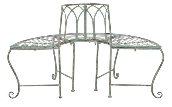 Abia Wrought Iron 50 Inch W Outdoor Tree Bench