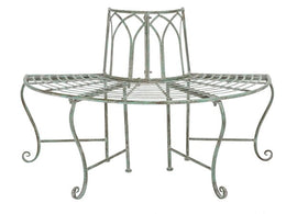 Abia Wrought Iron 50 Inch W Outdoor Tree Bench