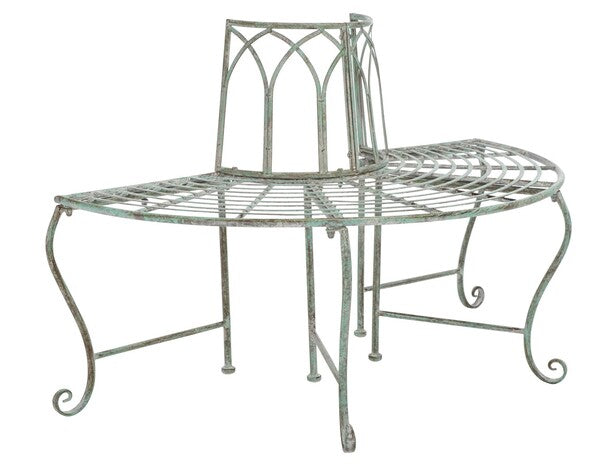 Abia Wrought Iron 50 Inch W Outdoor Tree Bench