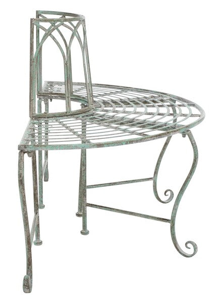 Abia Wrought Iron 50 Inch W Outdoor Tree Bench