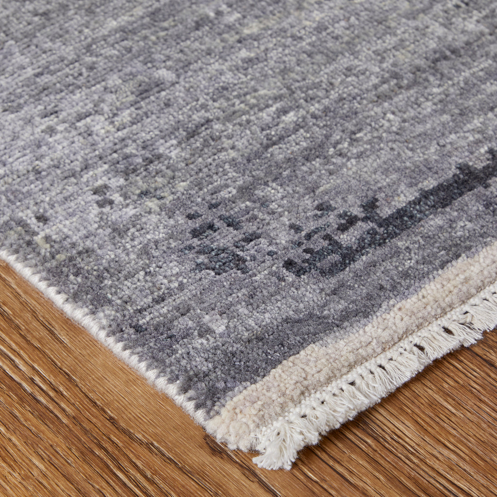 Marinn Modern Distressed Gray Blue Ivory Area Rug (9'6" x 13'6")