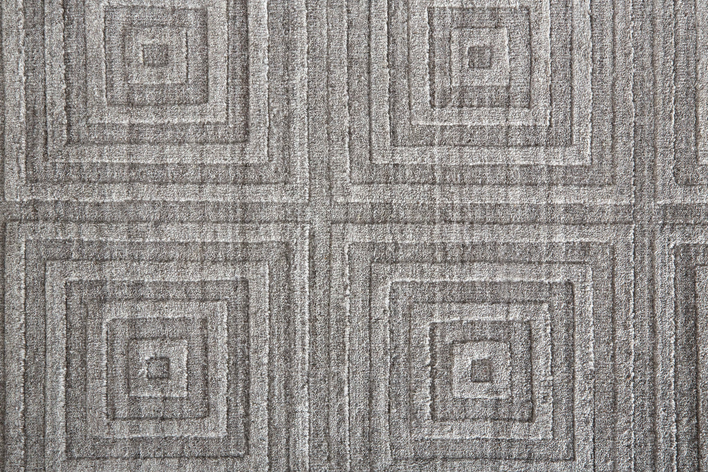 Redford Transitional Solid Gray Silver Area Rug (10' x 14' / Pattern 2)