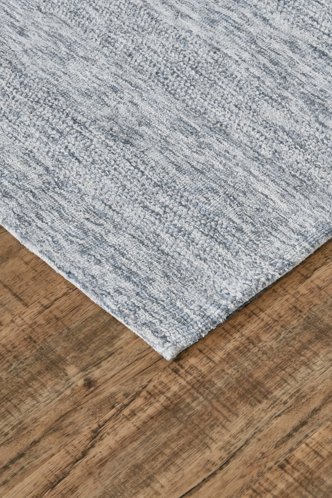 Zaria Transitional Abstract Gray White Blue Area Rug (8' x 11')