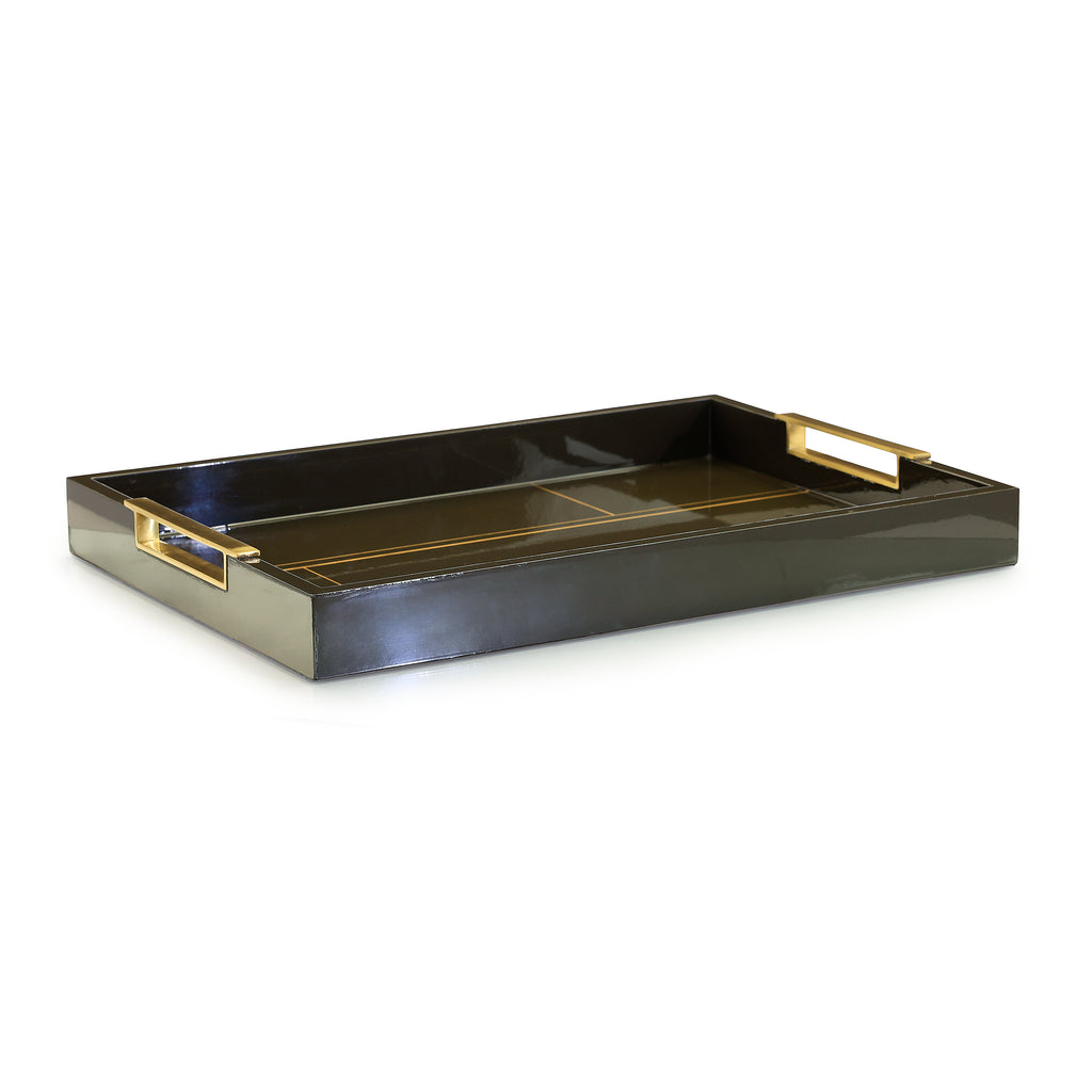 Tenebra Tray with Brass Handles