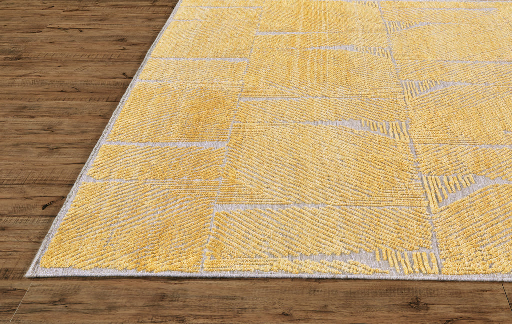 Norah Modern Solid Yellow Gold Ivory Area Rug (2' x 3')