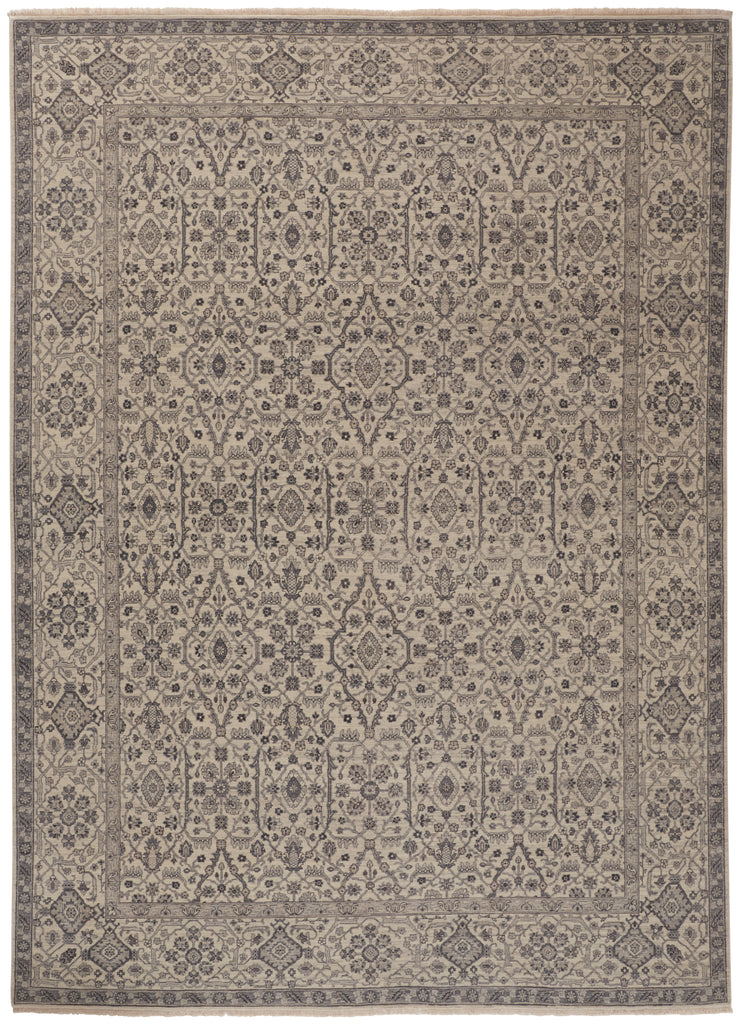 Reddington Traditional Floral Botanical Ivory Blue Area Rug (5'6" x 8'6")