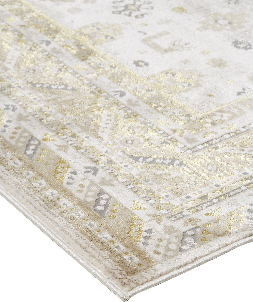 Aura Modern Persian Gold Ivory Area Rug (5' x 8')