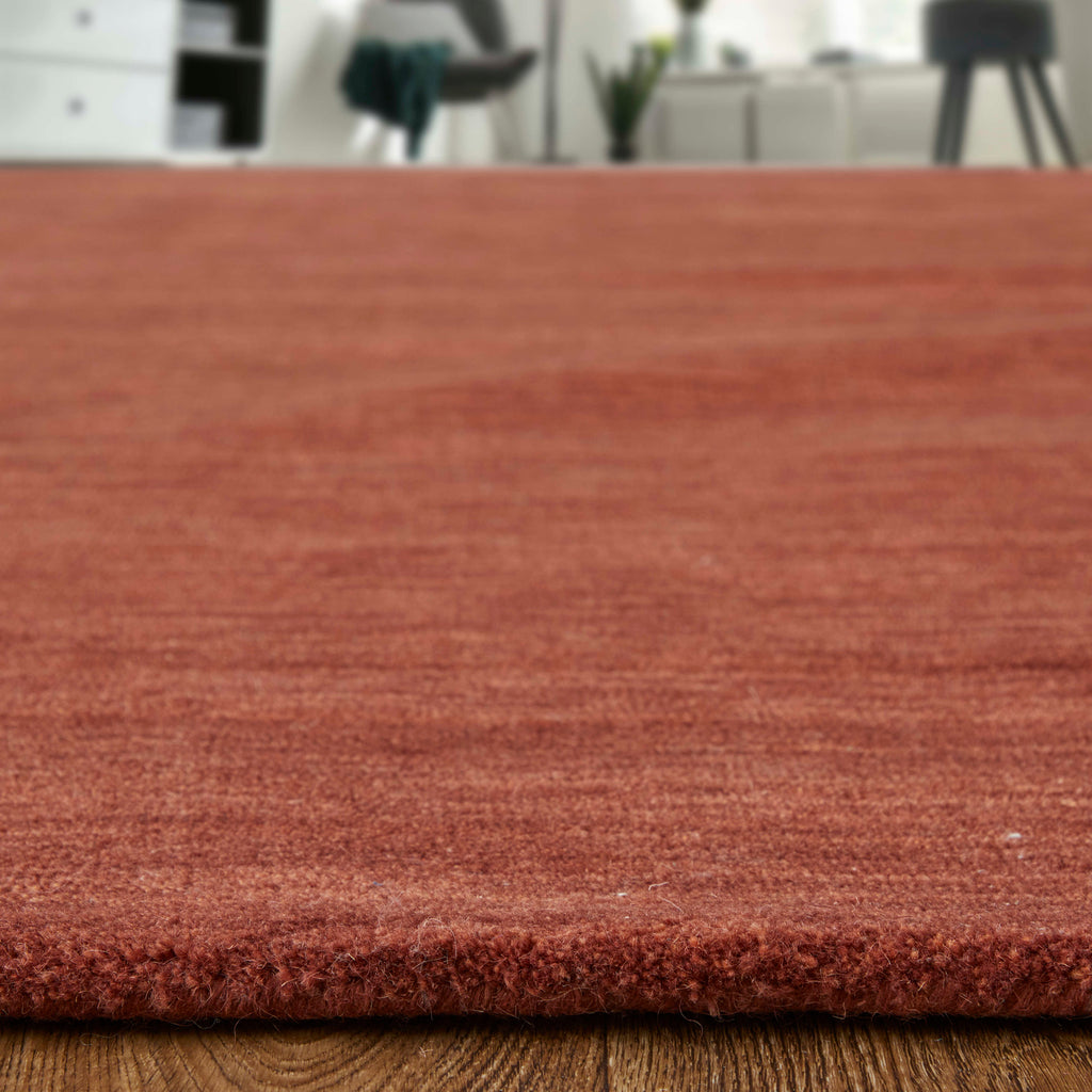 Luna Modern Solid Orange Red Area Rug (5' x 8')