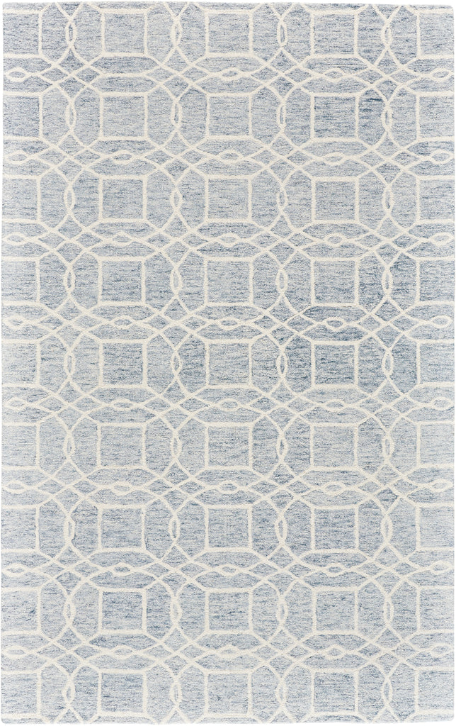 Rhett Transitional Trellis Lattice Gray Ivory Area Rug (5' x 8')