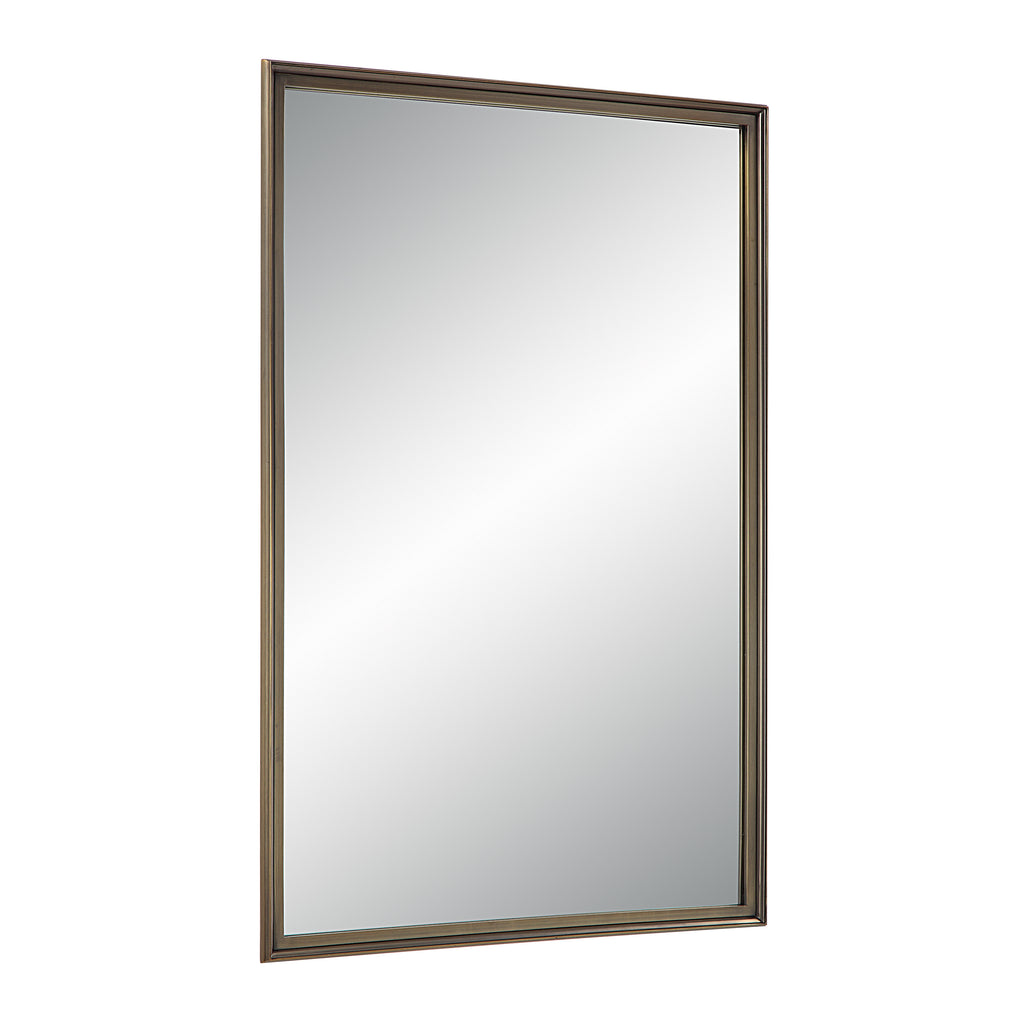 Sandcastle 36" Tall Rectangular Mirror, Antique Brushed Brass