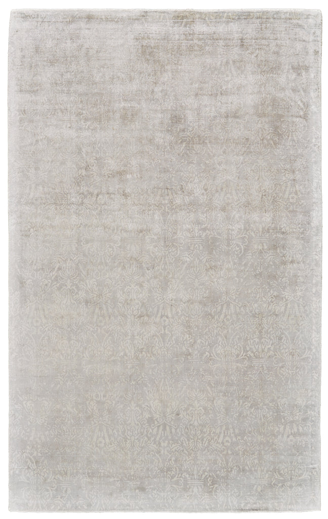 Nadia Transitional Solid Ivory Gray Tan Area Rug (3'6" x 5'6")