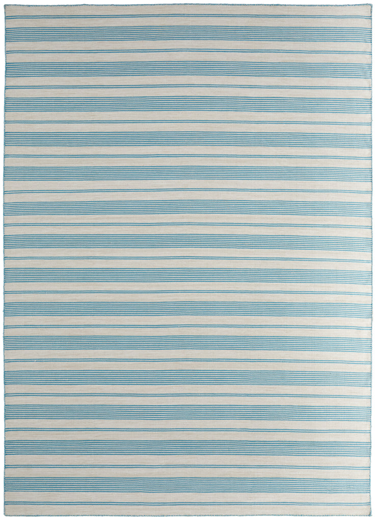 Duprine Transitional Stripes Ivory Blue Area Rug (8' x 11')