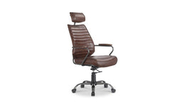 Executive Office Chair Dark Brown Leather